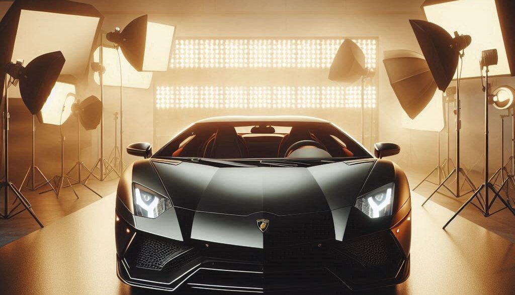 a car in a photo studio